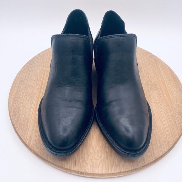 Born Boots Womens 7 Black Leather Pull On Ankle Western Minimalist - Picture 2 of 11